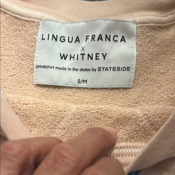 Lingua Franca We The People crewneck sweatshirt light pink size small/medium - Picture 3 of 3